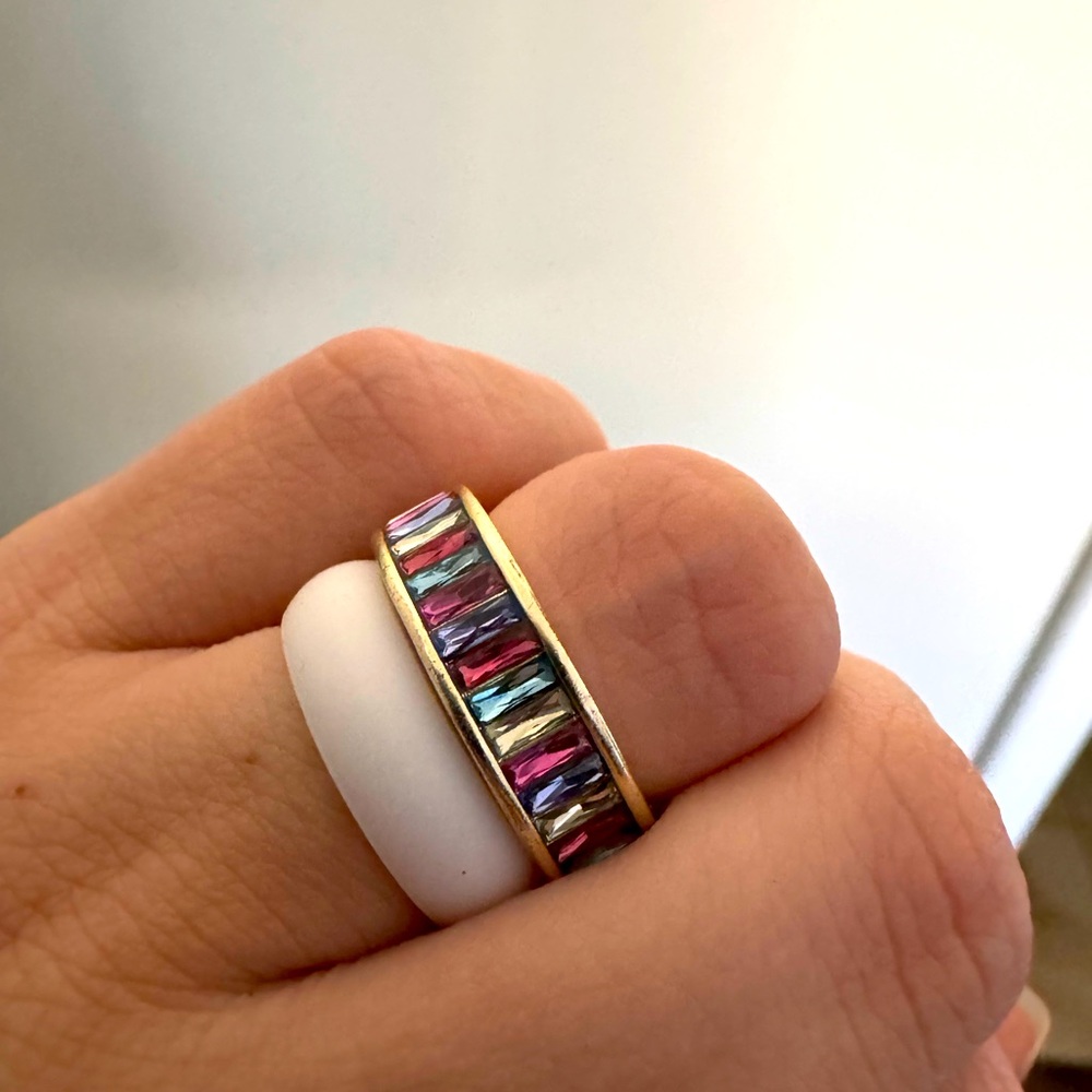 Jack Gold Band Ring in Multi Crystal